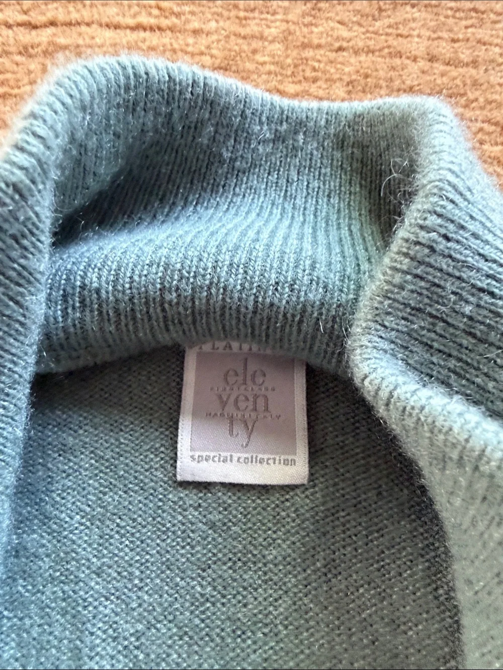 Eleventy Teal Zip-Up Half-Zip Sweater